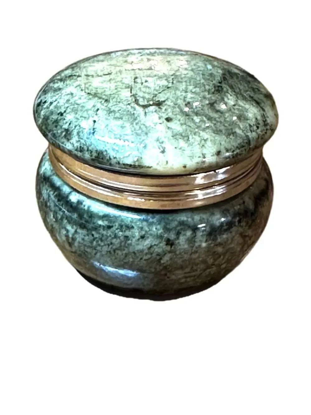 Vintage MCM Italian Alabaster Stone Trinket Box